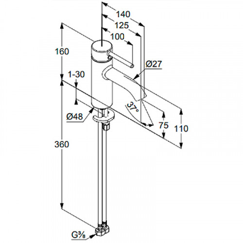Смеситель для раковины Kludi Bozz 38272N076 Золото брашированное латунь