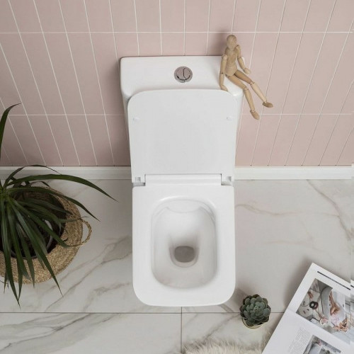 Унитаз компакт Aquanet Cube-C 210759 без бачка с сиденьем Микролифт фаянс напольный