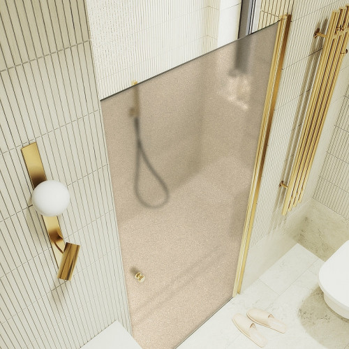 Душевая дверь Maybah Glass MGD-811-3 900x1980 на монопетле Золото стекло бронзовое матовое