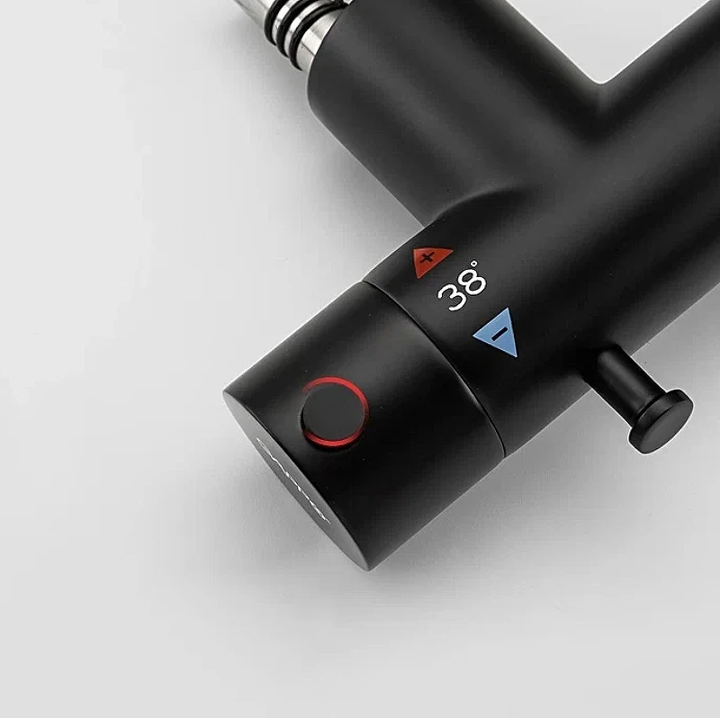 Гигиенический душ со смесителем Gappo G7290-6 с термостатом Черный матовый латунь встраиваемый