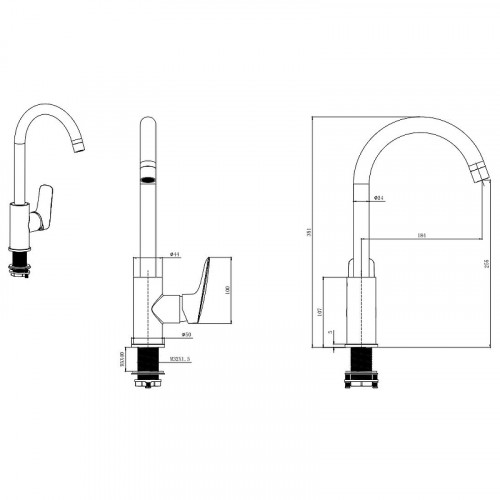 Смеситель для кухни Aquatek Вега AQ1082CR Хром латунь