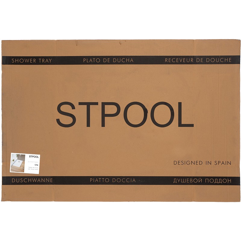 Душевой поддон из искусственного камня Stpool Lite 140х80 1237424 White Matt