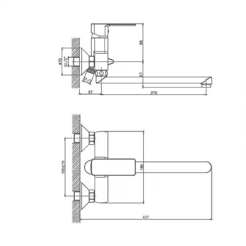 Смеситель для ванны Cron CN22129 Хром