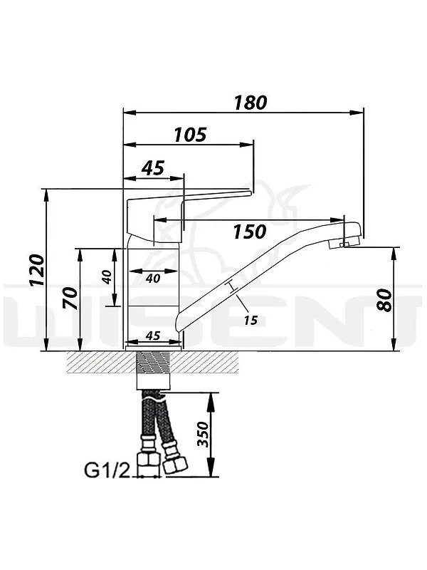 Смеситель для раковины Wisent WP45202-2 цвет Хром
