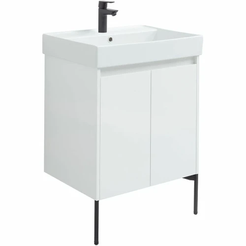 Тумба под раковину Aquanet Nova Lite 60 298847 подвесная Белая глянцевая МДФ / ЛДСП