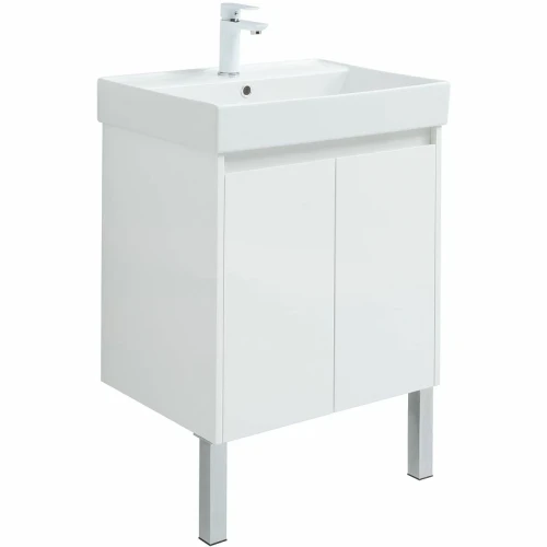 Тумба под раковину Aquanet Nova Lite 60 298847 подвесная Белая глянцевая МДФ / ЛДСП