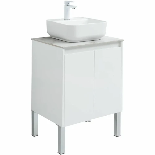 Тумба под раковину Aquanet Nova Lite 60 298847 подвесная Белая глянцевая МДФ / ЛДСП
