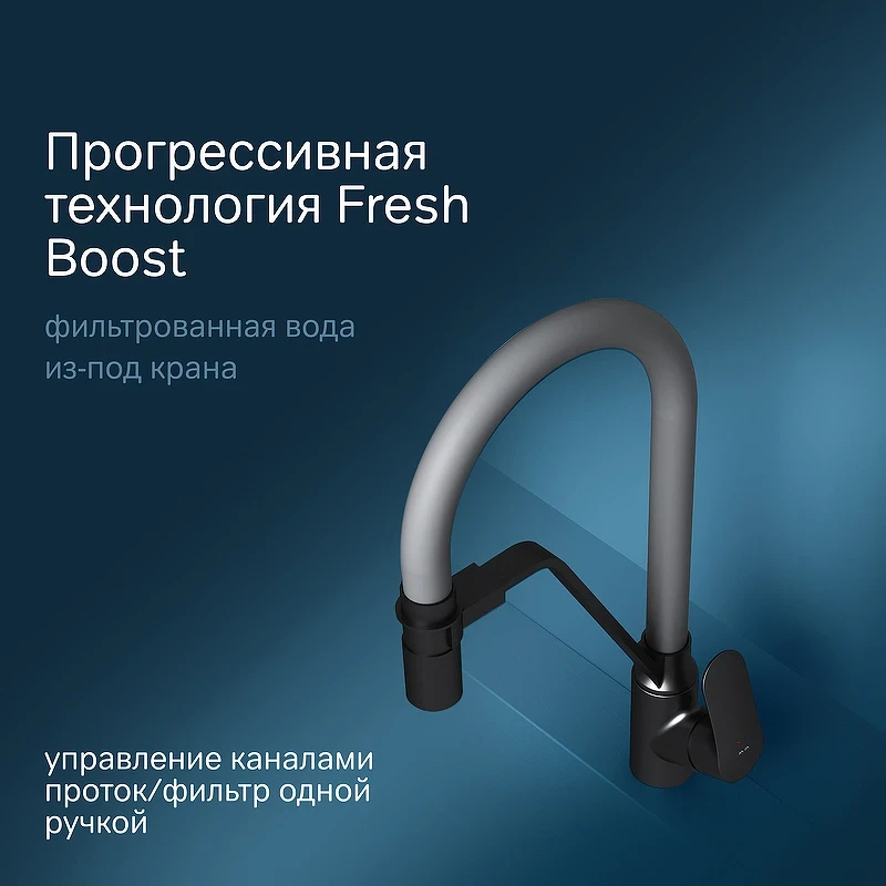 Смеситель для кухни AM.PM Like F8007825 Черный матовый Серый латунь