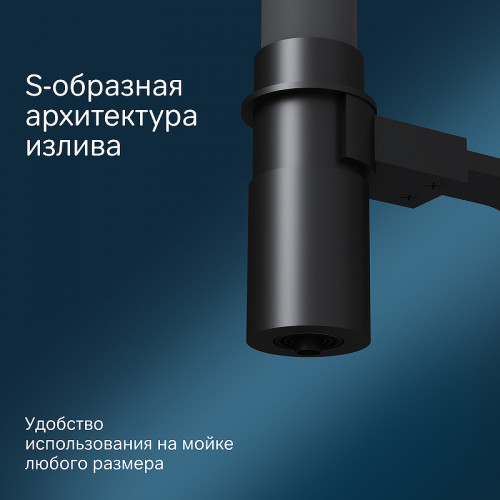 Смеситель для кухни AM.PM Like F8007825 Черный матовый Серый латунь