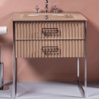 Тумба под раковину Boheme Armadi Art Monaco 80 866-080-CPCR Капучино глянец Хром МДФ / ЛДСП