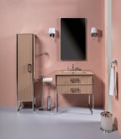 Тумба под раковину Boheme Armadi Art Monaco 80 866-080-CPCR Капучино глянец Хром МДФ / ЛДСП