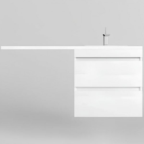 Тумба под раковину Style Line Даллас Леон 120 Люкс Plus СС-00002440 подвесная Белая МДФ / ЛДСП