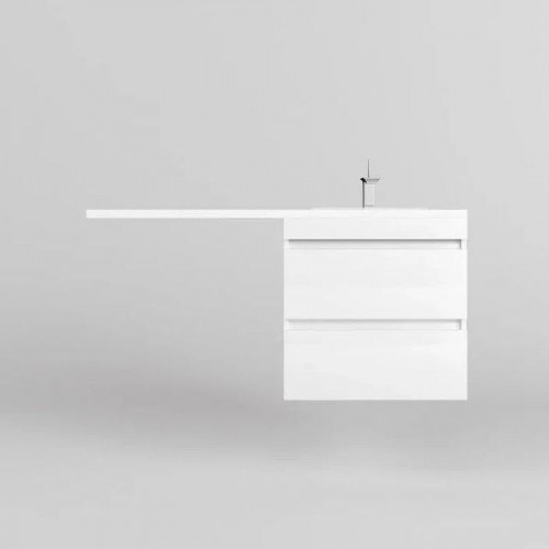 Тумба под раковину Style Line Даллас Леон 120 Люкс Plus СС-00002440 подвесная Белая МДФ / ЛДСП