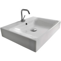 Раковина Kerasan Cento 50 353001*1 Белая фарфор подвесная, накладная