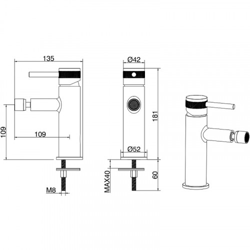 Смеситель для биде Allen Brau Priority 5.31004-31 Черный матовый латунь
