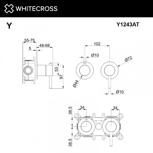 Смеситель для душа Whitecross Y gunmetal Y1243AT цвет Антрацит