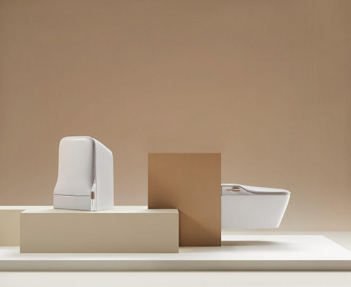 Унитаз биде Arrow AKB2130H подвесной цвет Белый Бежевый с сиденьем