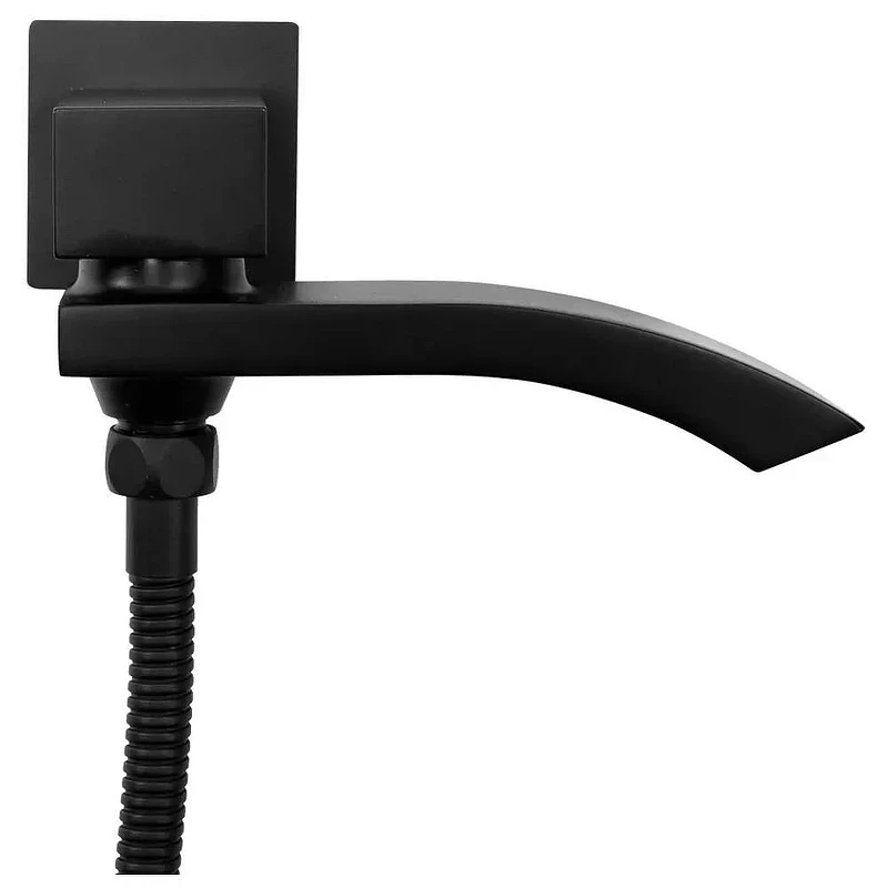 Душевая система Hansberge Cubito H6077BL с термостатом цвет Черный матовый