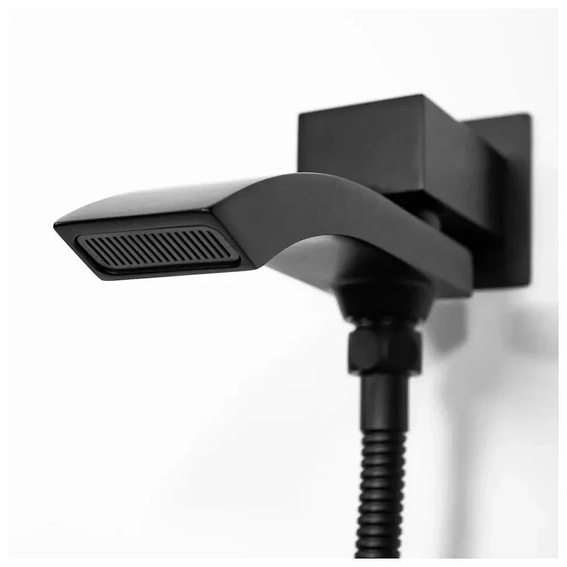 Душевая система Hansberge Cubito H6077BL с термостатом цвет Черный матовый