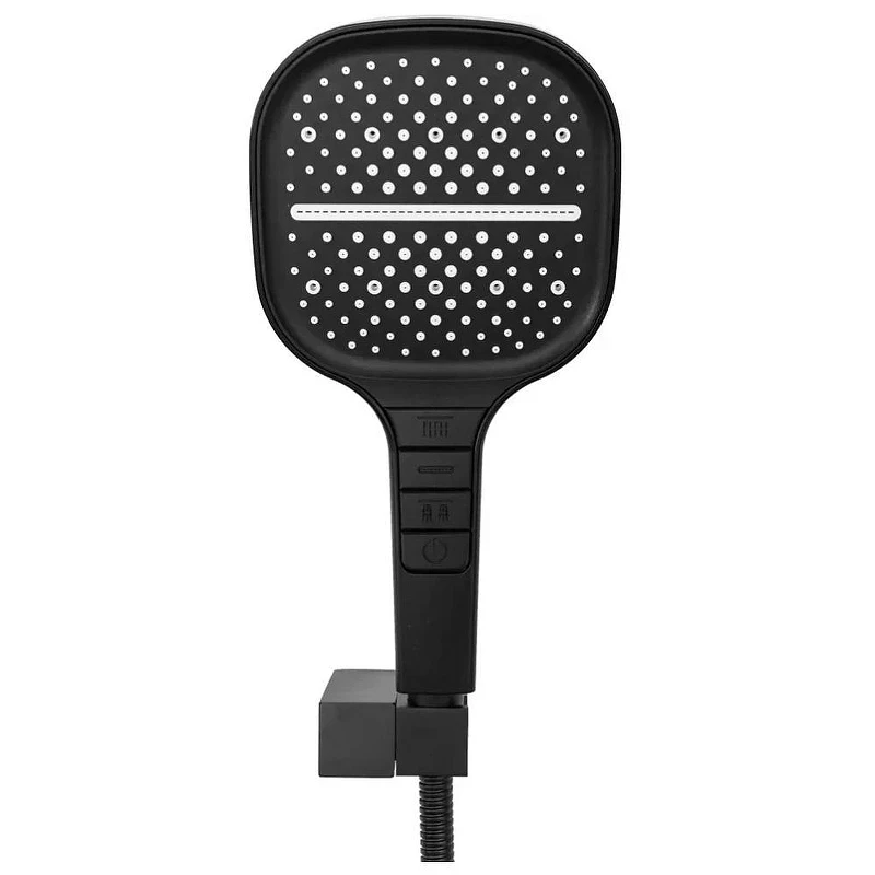 Душевая система Hansberge Cubito H6077BL с термостатом цвет Черный матовый