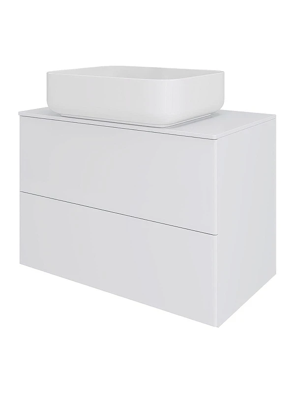 Тумба с раковиной Orange Otto 75 Ot-75TuMDF+B05-500W подвесная цвет Белый глянец
