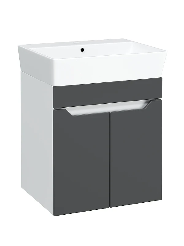 Тумба с раковиной DIWO Архангельск 50 1108032 подвесная цвет Белый, Антрацит