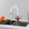 Смеситель для кухни Gappo G4395-63 цвет Золотой сатин Белый