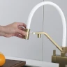 Смеситель для кухни Gappo G4395-63 цвет Золотой сатин Белый