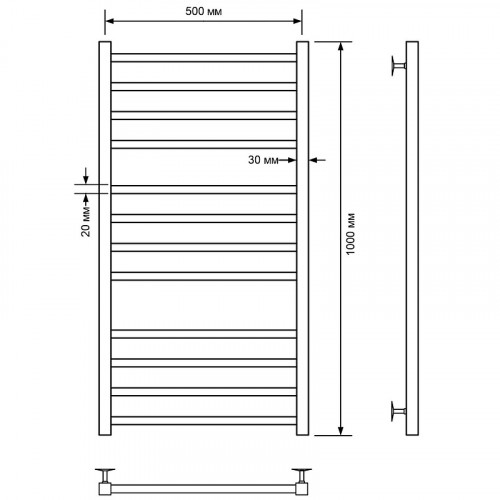 Водяной полотенцесушитель Comfysan Pioli-K W-10 100x50 014445 Хром