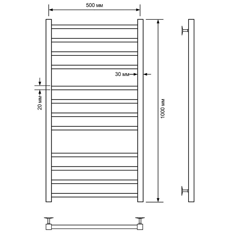 Водяной полотенцесушитель Comfysan Pioli-K W-10 100x50 014445 Хром