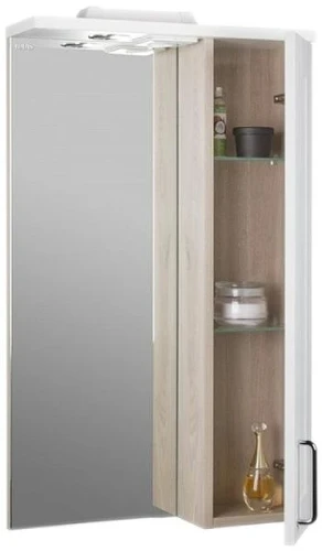 Зеркало со шкафом Iddis Sena 50 с подсветкой Белый Светлое дерево