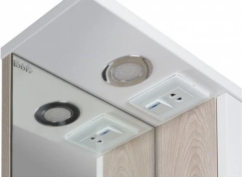 Зеркало со шкафом Iddis Sena 50 с подсветкой Белый Светлое дерево
