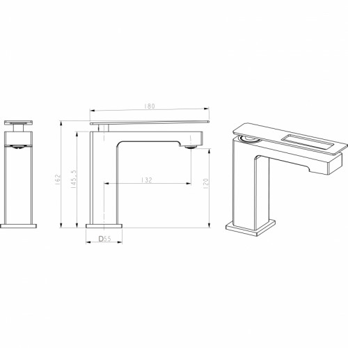 Смеситель для раковины Boheme Q 141-GUW Золото Синий латунь