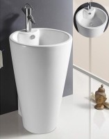 Раковина CeramaLux 52 B134B Белая фаянс напольный