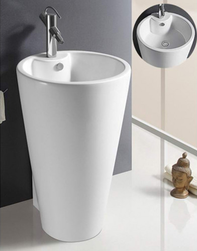 Раковина CeramaLux 52 B134B Белая фаянс напольный