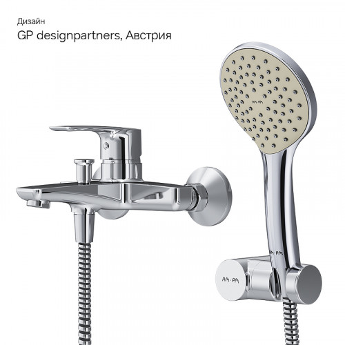 Смеситель для ванны AM.PM Gem F90A15000 Хром латунь на стену
