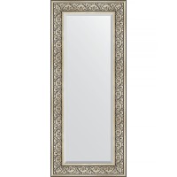 Зеркало Evoform Exclusive 140х60 BY 3528 с фацетом в багетной раме - Барокко серебро 106 мм стекло