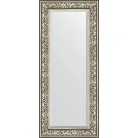 Зеркало Evoform Exclusive 140х60 BY 3528 с фацетом в багетной раме - Барокко серебро 106 мм стекло