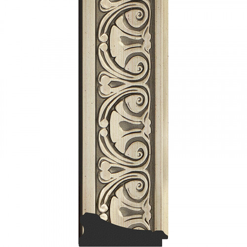 Зеркало Evoform Exclusive 140х60 BY 3528 с фацетом в багетной раме - Барокко серебро 106 мм стекло