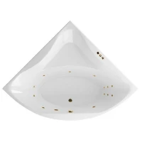 Акриловая ванна Excellent Glamour 150x150 WAEX.GLA15.SMART.GL цвет Белый с гидромассажем форсунки Золото