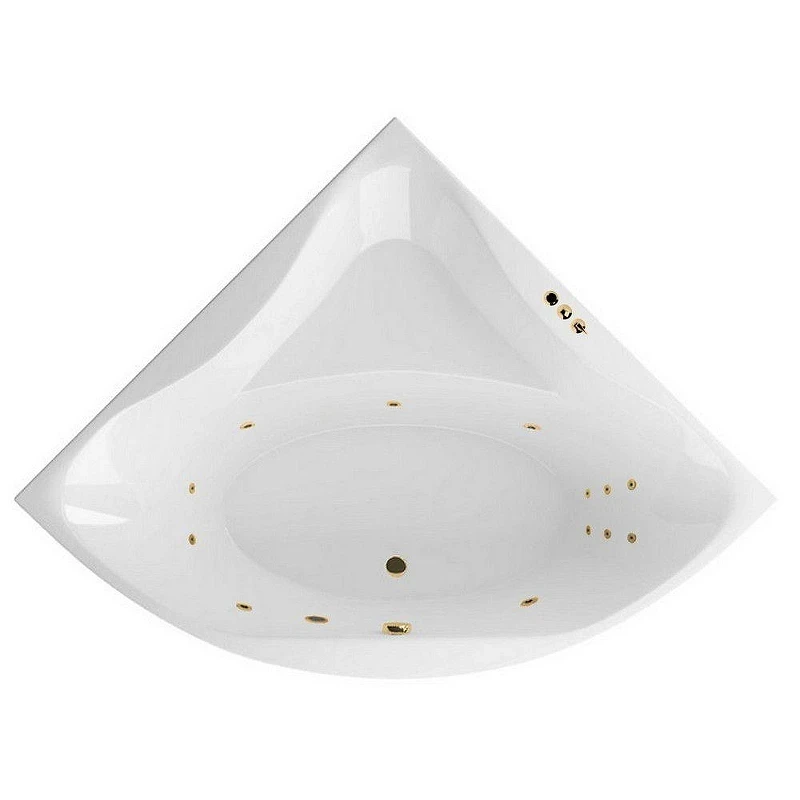 Акриловая ванна Excellent Glamour 150x150 WAEX.GLA15.SMART.GL цвет Белый с гидромассажем форсунки Золото