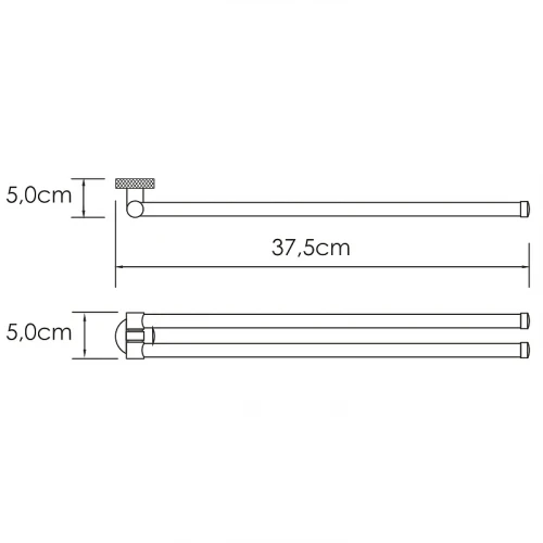 Полотенцедержатель WasserKRAFT Tauber K-64431 поворотный Никель