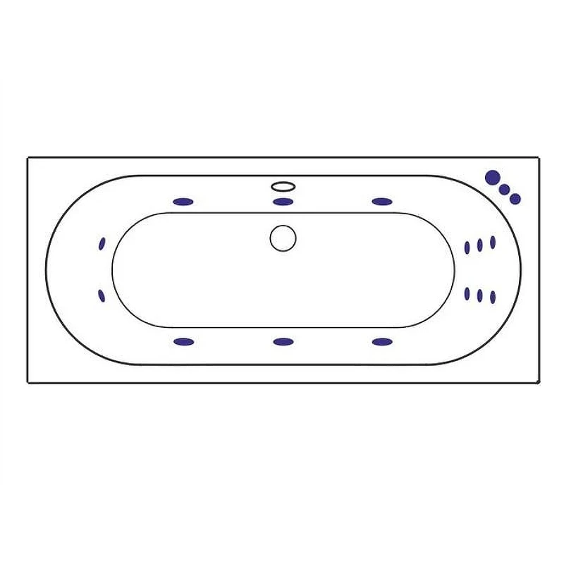 Акриловая ванна Excellent Oceana 180x80 WAEX.OCE18.SMART.WH цвет Белый с гидромассажем форсунки Белые