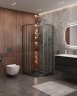 Душевой уголок Cezares Molveno 100x100 MOLVENO-R-2-100-C-GM-IV профиль Оружейная сталь стекло прозрачное
