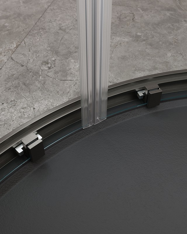 Душевой уголок Cezares Molveno 100x100 MOLVENO-R-2-100-C-GM-IV профиль Оружейная сталь стекло прозрачное