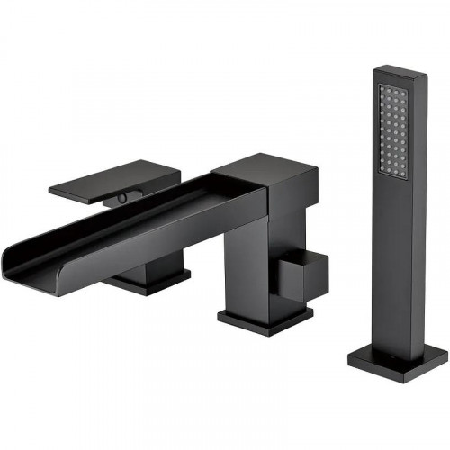 Смеситель на борт ванны Grocenberg GB6008-2BL Черный матовый