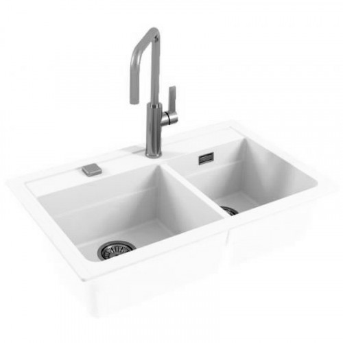 Кухонная мойка Alveus Granital Atrox 50 Arctic G11 790x500 1131997 Белая искусственный камень (литьевой мрамор) встраиваемая сверху, встраиваемая снизу