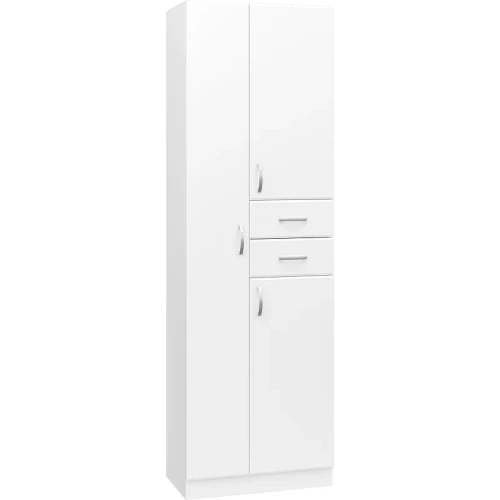 Шкаф пенал Misty 60 Э-05060-01Бк с бельевой корзиной Белый глянцевый