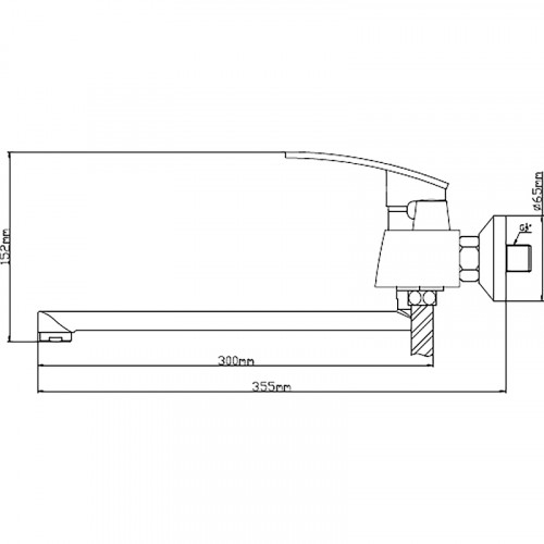 Смеситель для ванны Ростовская Мануфактура Сантехники Boou B8213-46F универсальный Хром латунь на стену