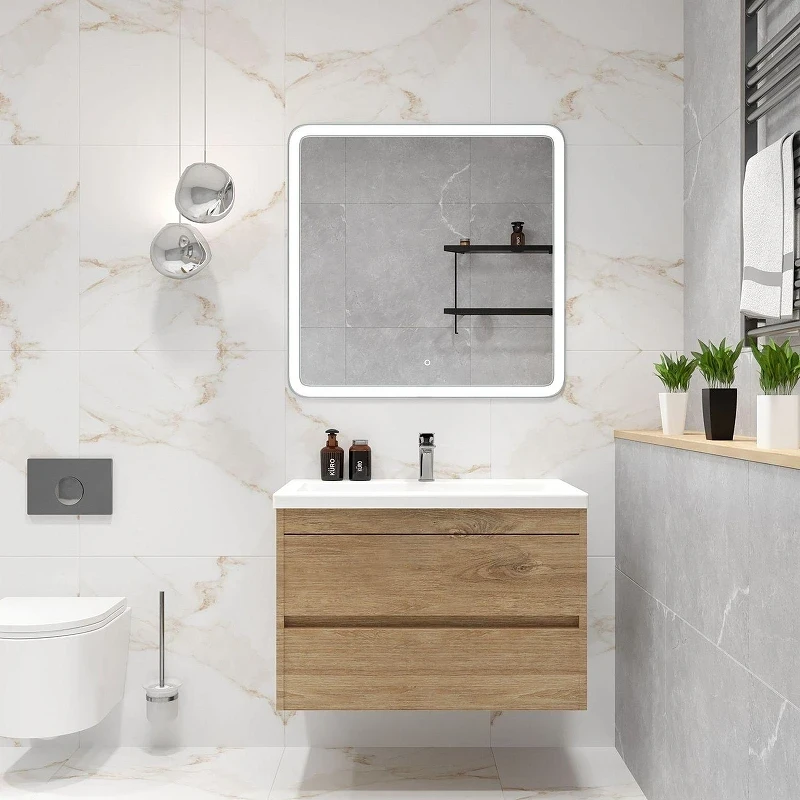 Тумба под раковину Art&Max Family M 75 Family-M-750-2C-SO-HG подвесная цвет Дуб Харбор золотой